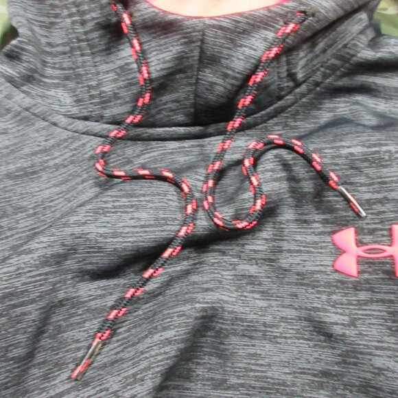 Under Armour mens heathered gray an black ColdGear Twist lined hoodie M EUC - Picture 4 of 7